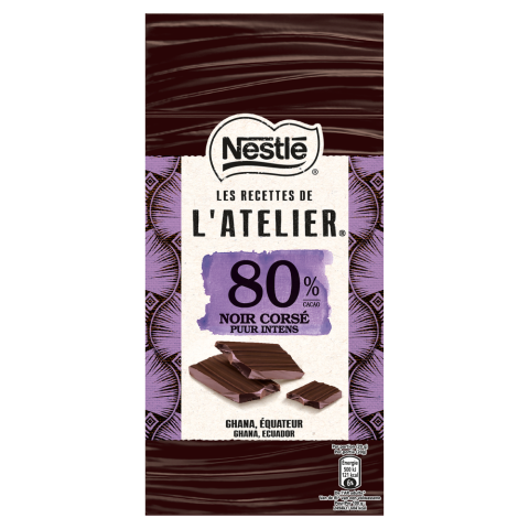 L’Atelier Puur Chocolade 80% front